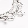 304 Stainless Steel Multi-strand Bracelets BJEW-K156-38P-2