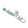 Heart Round Natural Green Aventurine Pendant Decorations HJEW-JM03194-04-4