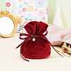 Velvet Jewelry Bags with Drawstring & Plastic Imitation Pearl TP-CJC0001-03A-5