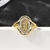 Brass Micro Pave Cubic Zirconia Cuff Rings for Women RJEW-F181-07G-3