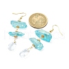 Dyed Natural Quartz Crystal Nugget & Teardrop Dangel Earrings EJEW-TA00314-01-2