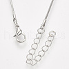 Brass Square Snake Chain Necklace Making X-MAK-T006-10A-P-2