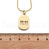 Adjustable Brass Hollow 11:11 Number Oval Pendant Necklaces NJEW-NH0001-06G-3