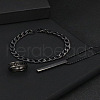 Alloy Cuboid Pendant Necklaces & Curb Chain Bracelets & Rings Sets FS-WG20982-01-3