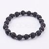 Natural Lava Rock Stretch Bracelets BJEW-JB03145-01-1