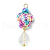 7Pcs 7 Colors Teardrop Glass & Dyed Synthetic Turquoise Pendants PALLOY-JF03070-3