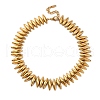 304 Stainless Steel Spiked Horse Eye Beaded Necklaces for Women NJEW-Z080-01G-2