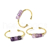 Natural Amethyst Beads Cuff Bangles for Women BJEW-Q035-01G-05-2