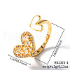 Elegant Brass Micro Pave Cubic Zirconia Cuff Open Rings for Women WF6042-2-2