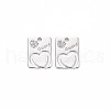 Brass Micro Pave Clear Cubic Zirconia Charms KK-S364-101-1