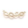 Brass Micro Pave Cubic Zirconia Links ZIRC-E124-14G-2