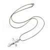 304 Stainless Steel Cross Pendant Pet Urn Ashes Necklaces NJEW-S455-02P-4