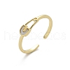 Brass Shell Cuff Rings for Women RJEW-C126-12G-4