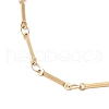 304 Stainless Steel Flat Bar Link Chain Bracelet Slider Making AJEW-JB01347-01-3