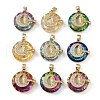 Brass Cubic Zirconia with Glass Pendents KK-Q815-11G-1