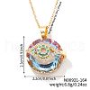 Brass Evil Eye Glass Pendant Necklaces AA7178-9-1