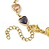 Colorful Glass Heart Link Bracelets BJEW-JB10578-4
