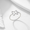 Hollow Bowknot 925 Sterling Silver Finger Rings for Women AC9249-6-1