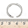Brass Micro Pave Cubic Zirconia Cuff Rings RJEW-D322-07P-5