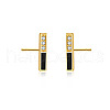 Rectangle S925 Sterling Silver Stud Earrings KX7228-2-1
