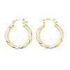 Brass Two Tone Twist Hoop Earrings EJEW-B117-06A-M-4