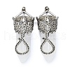 Natural Quartz Crystal Faceted Pointed Bullet Big Pendants G-Q165-02AS-07-1