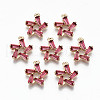 Brass Micro Pave Cubic Zirconia Charms KK-S359-021B-RS-1