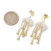 Brass & Stainless Steel Dangle Stud Earrings EJEW-TA00621-3