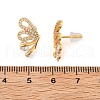 Brass Micro Pave Clear Cubic Zirconia Stud Earrings EJEW-B131-04G-5