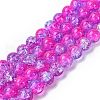 Spray Painted Crackle Glass Beads Strands CCG-Q002-10mm-09-1