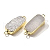Natural Dyed Quartz Crystal Links Connector Charms G-K189-02LG-02-2