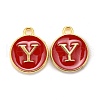 Golden Plated Alloy Enamel Charms X-ENAM-S118-03Y-1