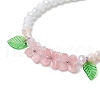 3Pcs 3 Colors Electroplate Glass Beads Braided Bracelets for Women BJEW-TA00594-4