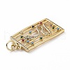 Brass Micro Pave Colorful Cubic Zirconia Pendants KK-E068-VF029-3