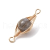 Natural Labradorite Copper Wire Wrapped Connector Charms PALLOY-JF02518-02-3