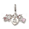 Rack Plating Alloy Rhinestone European Dangle Charms PALLOY-S189-42P-01-1