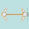304 Stainless Steel Crystal Rhinestone Barbell Nipple Rings WG5DFA5-24-1