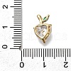 Brass Pave Clear Cubic Zirconia Charms KK-Q048-21G-3