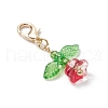 Flower Glass & Acrylic Beads Pendant Decorations HJEW-JM03045-5