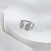 Stainless Steel Butterfly Adjustable Open Cuff Rings for Women OK2282-1-1