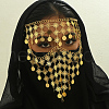 Middle Eastern Vintage Brass Coin Tassel Face Veil Holiday Party Accessory RO3391-1