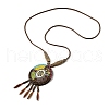 Retro Style Glass & Acrylic & CCB Beads Pendant Necklaces NJEW-Q349-01B-1