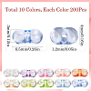SOFPLATE 2000Pcs 10 Colors Transparent Acrylic Beads TACR-SP0001-12-2