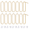 BENECREAT 10Pcs Hollow Oval Rack Plating Brass Stud Earring Findings KK-BC0013-46A-1