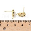 Brass Micro Pave Cubic Zirconia Stud Earring Findings KK-U075-01C-02G-3