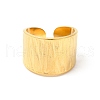 Ion Plating(IP) 304 Stainless Steel Textured Wide Open Cuff Ring for Women RJEW-E063-22G-2