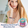 AHADERMAKER 48Pcs 12 Colors Carbon Steel Wire Spring Chains Stretch Bracelet BJEW-GA0001-12-6