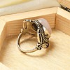 Natural Rose Quartz Adjustable Rings X-RJEW-I108-02AS-03-3
