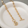 Alloy Crystal Rhinestone OT Flat Round with Heart Pendant Necklaces for Women FS-WGC3970-01-4