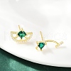 S925 Sterling Silver Cubic Zirconia Stud Earrings EJEW-V019-01G-3